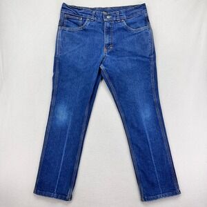 Orign Jeans Factory Mens 36x28 Dark Wash Denim Legit-Fit USA Made Workwear